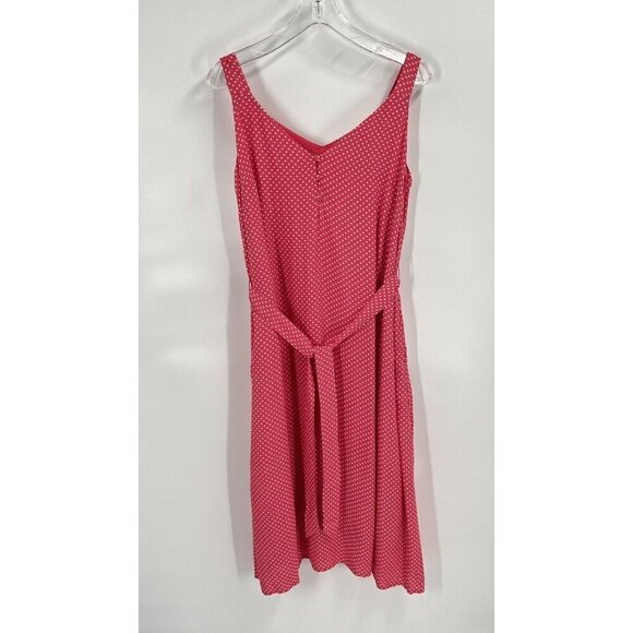 Joules Pink Polka Dot Midi Shift Dress Belted Sz US 10 UK 14 Pocket - Picture 1 of 6